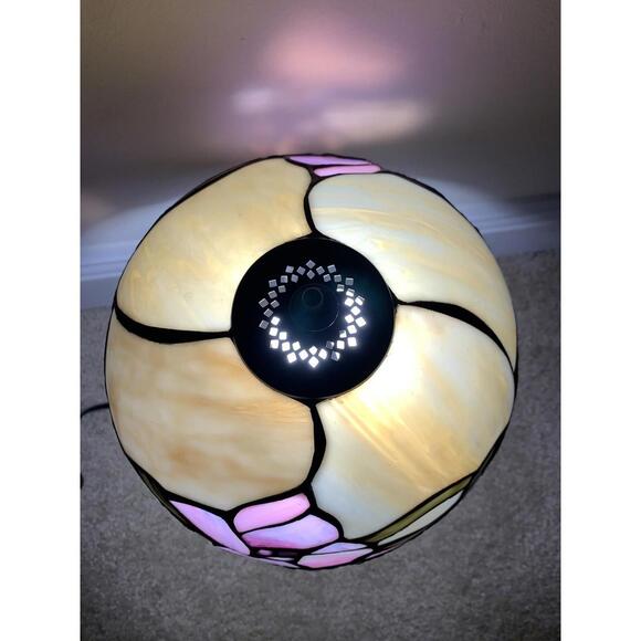 Tiffany style 16" Stained Slag Glass Table Accent Lamp Floral Design - Picture 11 of 15